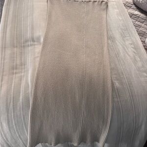 Calvin Klein Ribbed Knit Skirt in Cream